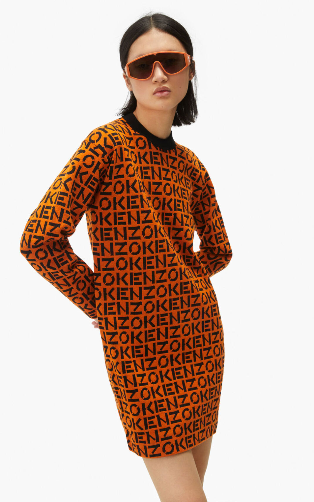 Kenzo Sport monogrammed Vestidos Mujer Naranjas Oscuro | 9431528-SR